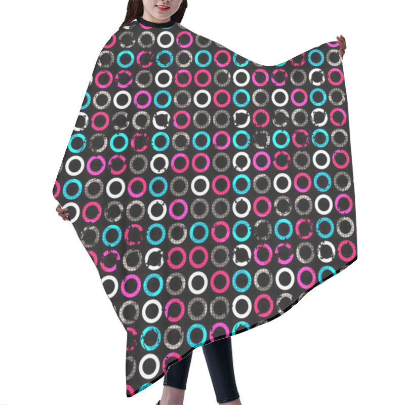 Personality  Small Circles On A Black Background Grunge Effect Seamless Hair Cutting Cape