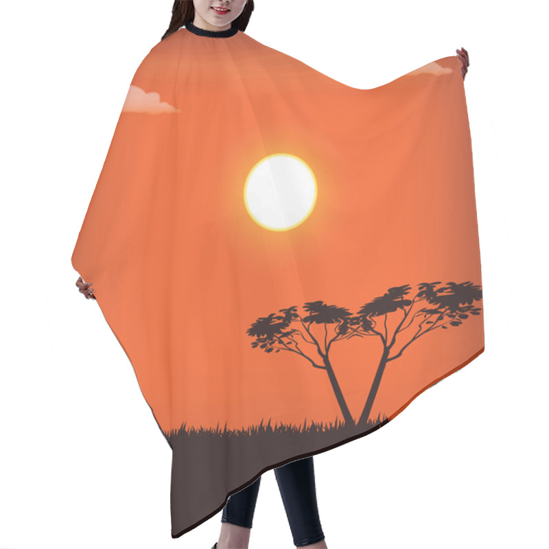 Personality  Africa Landscape Hair Cutting Cape