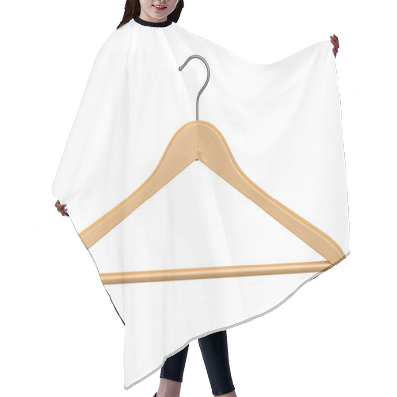 Personality  Clothes Hanger On White Isolated Background. Hair Cutting Cape