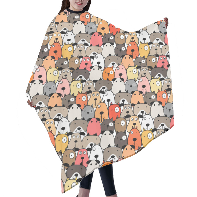 Personality  Cute Dog Seamless Pattern Background. Vector Illustration. Hair Cutting Cape