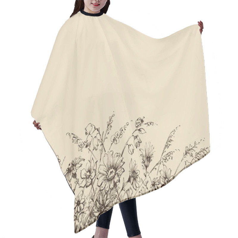 Personality  Floral Background Drawing Hair Cutting Cape