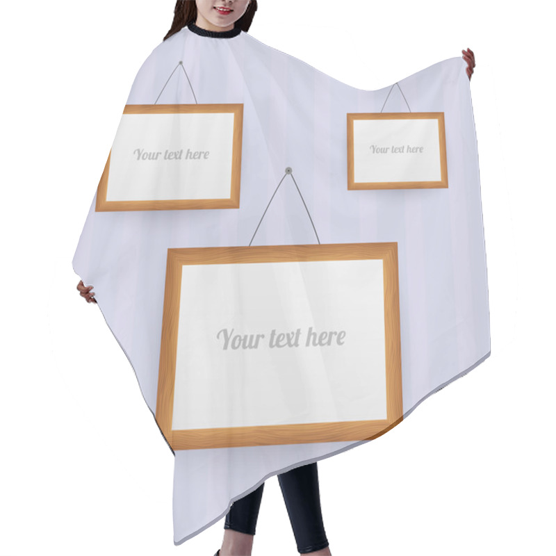 Personality  Vector Set Of Wooden Frames Hair Cutting Cape