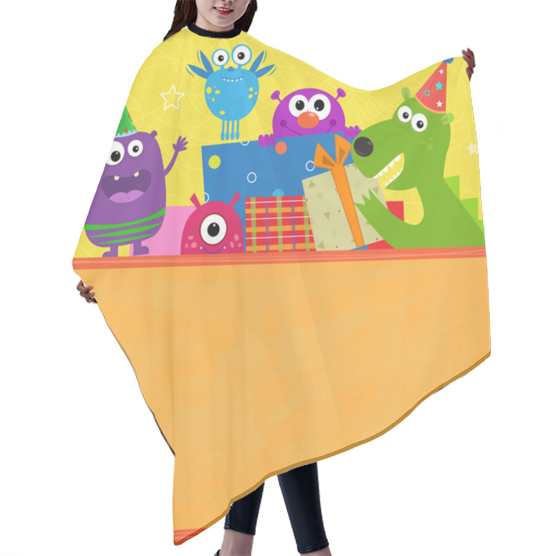 Personality  Monsters Birthday Banner Hair Cutting Cape