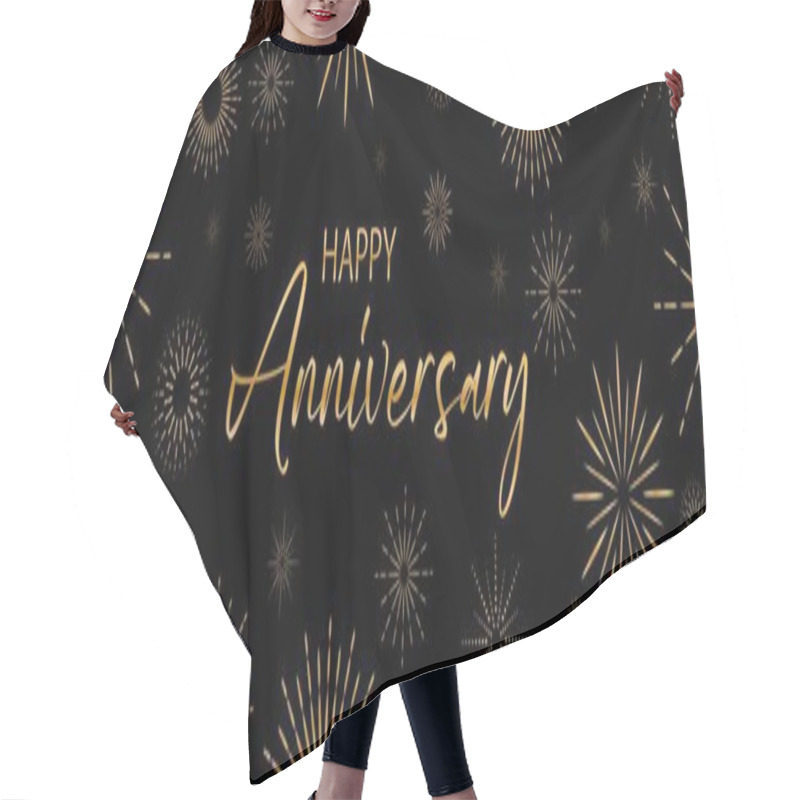 Personality  Happy Anniversary Card On White Background Hair Cutting Cape