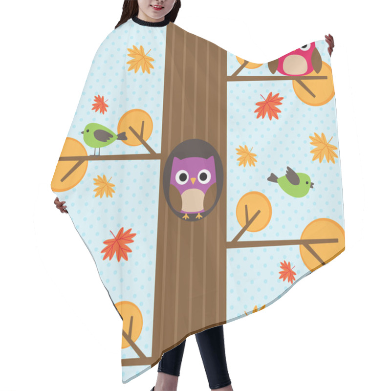 Personality  Seamless Vector Autumn Pattern Hair Cutting Cape