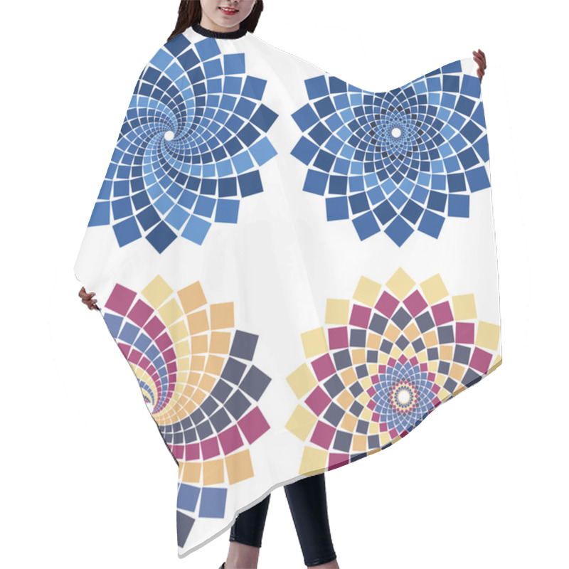 Personality  Vector Mosaic Flower Hair Cutting Cape