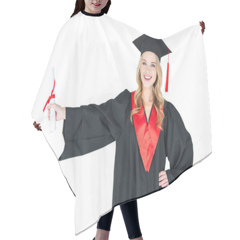 Personality  Student Holding Diploma  Hair Cutting Cape