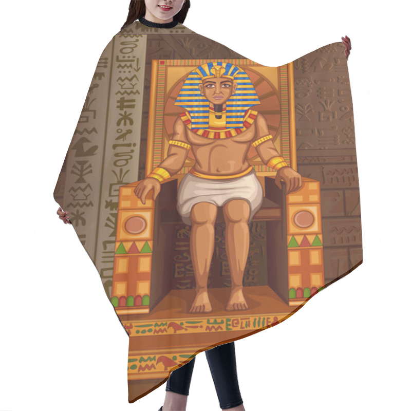 Personality  Egyptian Civiliziation King Pharaoh God On Egypt Palace Backdrop Hair Cutting Cape