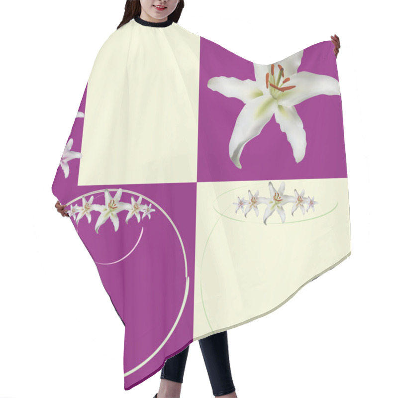 Personality  Lily Flower Border Selection Hair Cutting Cape