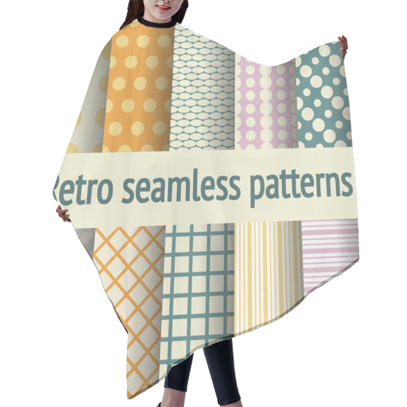 Personality  Retro Seamless Pattern Pastel Hair Cutting Cape