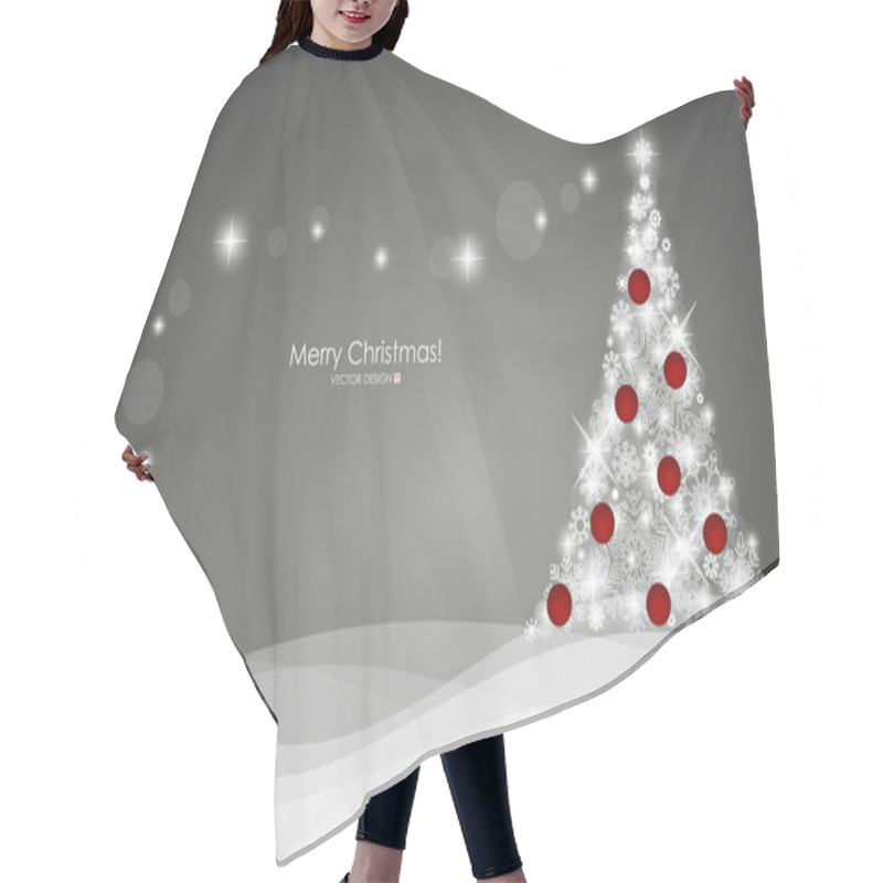 Personality  Christmas Background With Christmas Tree, Vector Illustration. Hair Cutting Cape