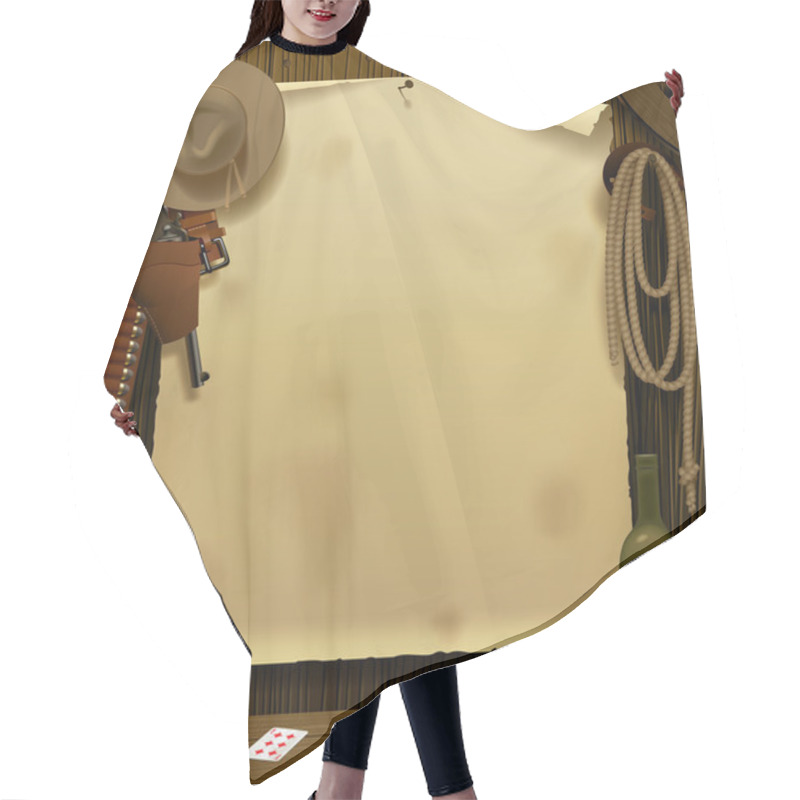 Personality  Wild West Relay Poster Hair Cutting Cape