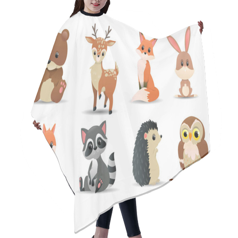 Personality  Forest Animals Set. Forest Symbols Hair Cutting Cape