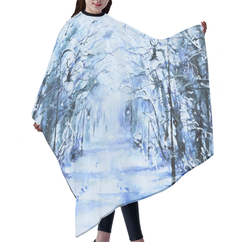 Personality  Winter In Park Hair Cutting Cape