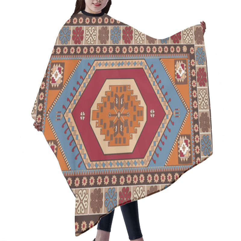 Personality  Illustrated Persian Carpet Original Design, Tribal Texture.  Hair Cutting Cape