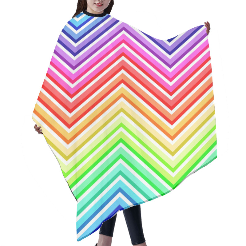 Personality  Seamless Rainbow Chevron Pattern Hair Cutting Cape