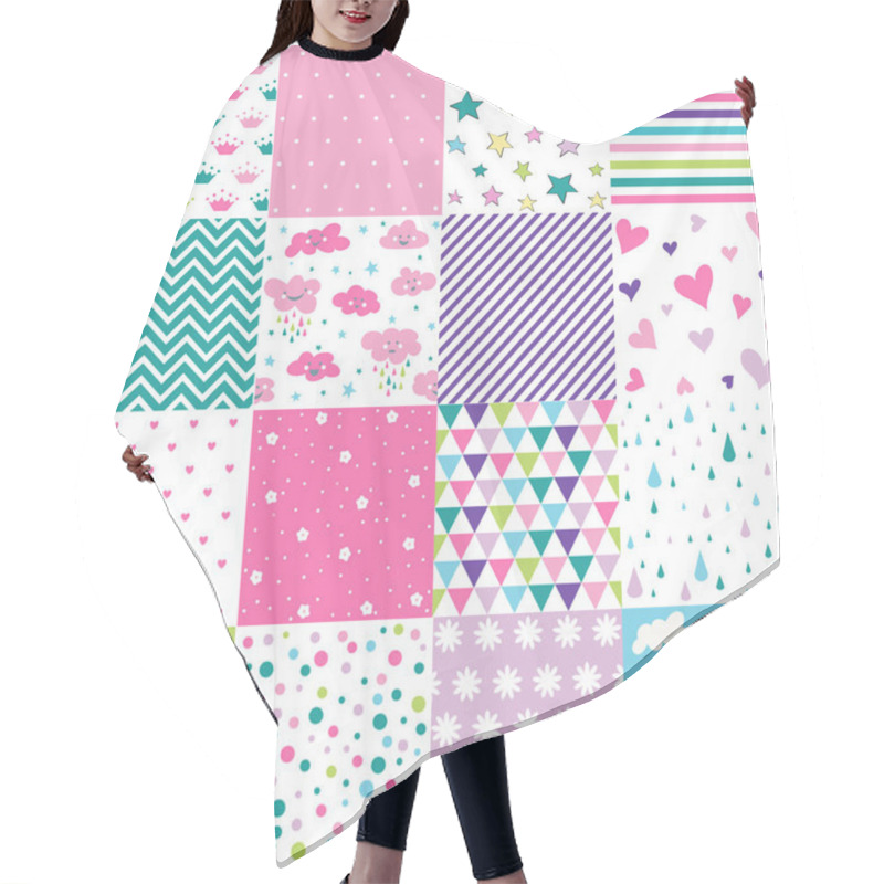 Personality  Cute Baby Background Seamless Pattern  Hair Cutting Cape