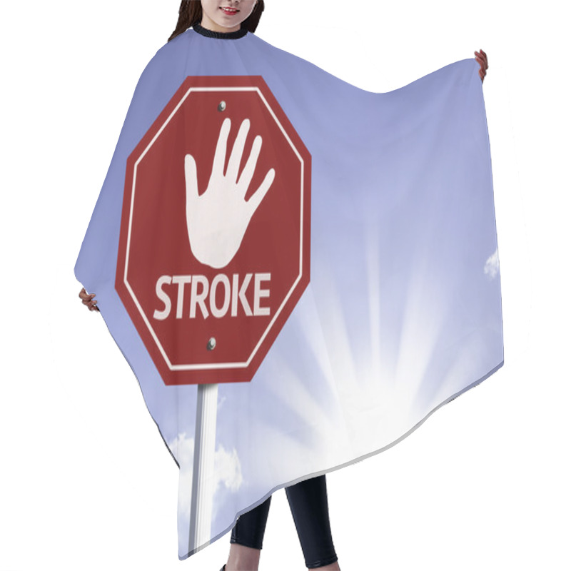 Personality  Stop Stroke Red Sign Hair Cutting Cape