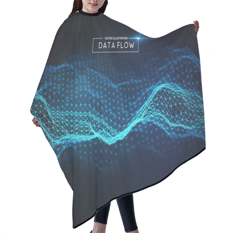 Personality  Computer Data Flow Background. Vector EPS 10. Big Data Network Technology Wave. Hair Cutting Cape