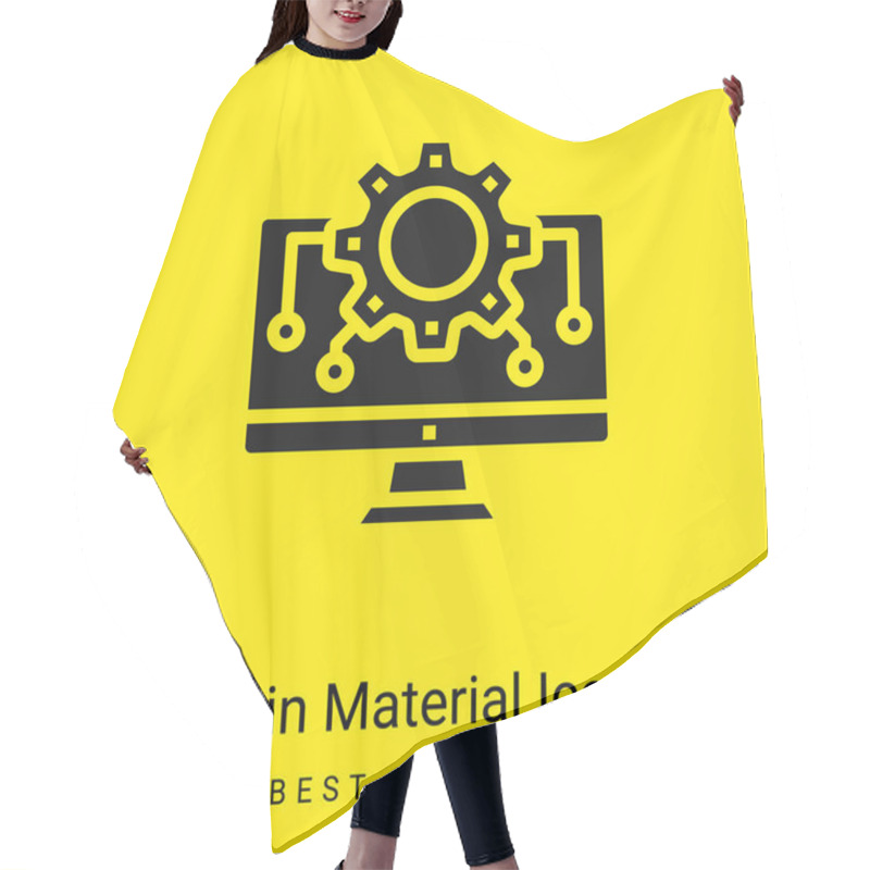 Personality  Algorithm Minimal Bright Yellow Material Icon Hair Cutting Cape