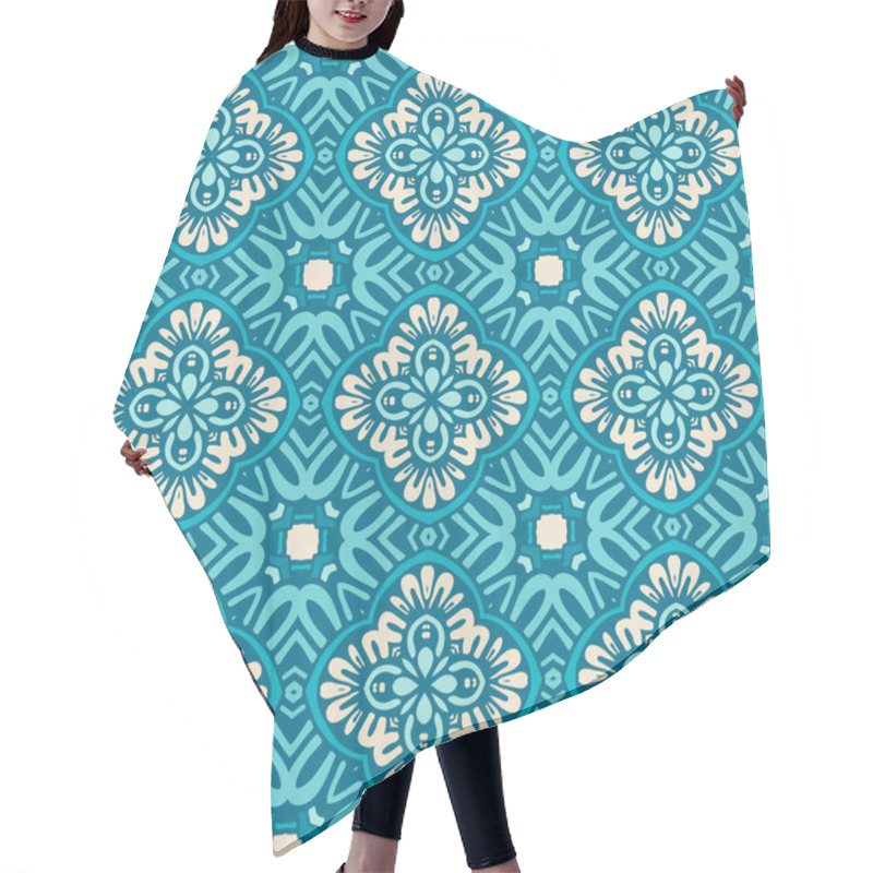 Personality  Blue Geometric Seamless Tile Pattern Hair Cutting Cape