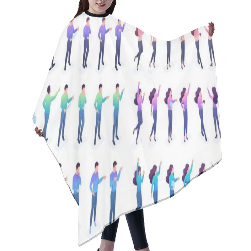 Personality  Isometric Set Young People Hair Cutting Cape