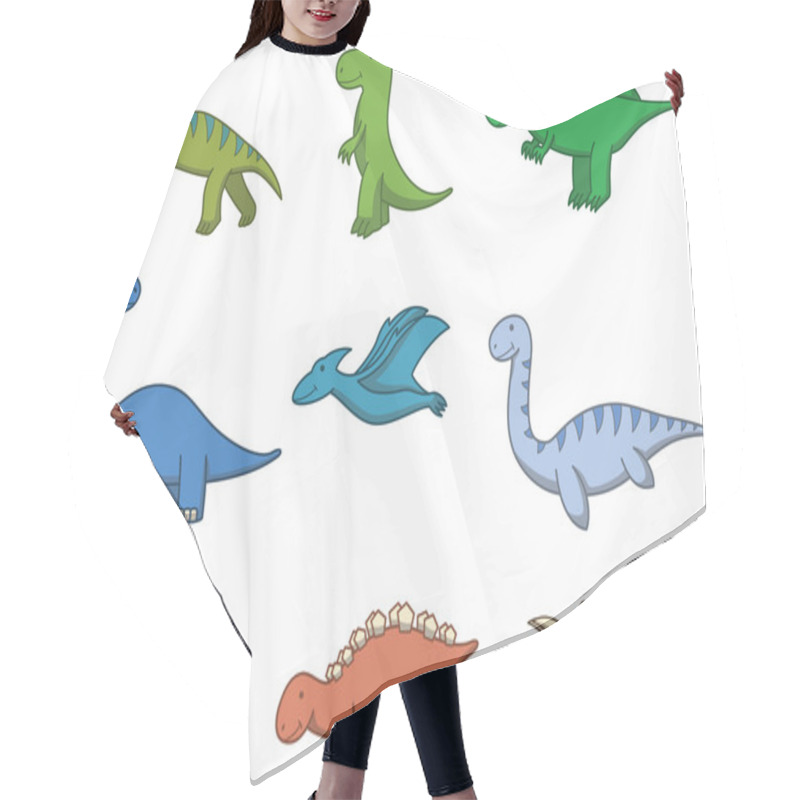 Personality  Prehistoric Animal Doodle Cartoon Illustration Hair Cutting Cape