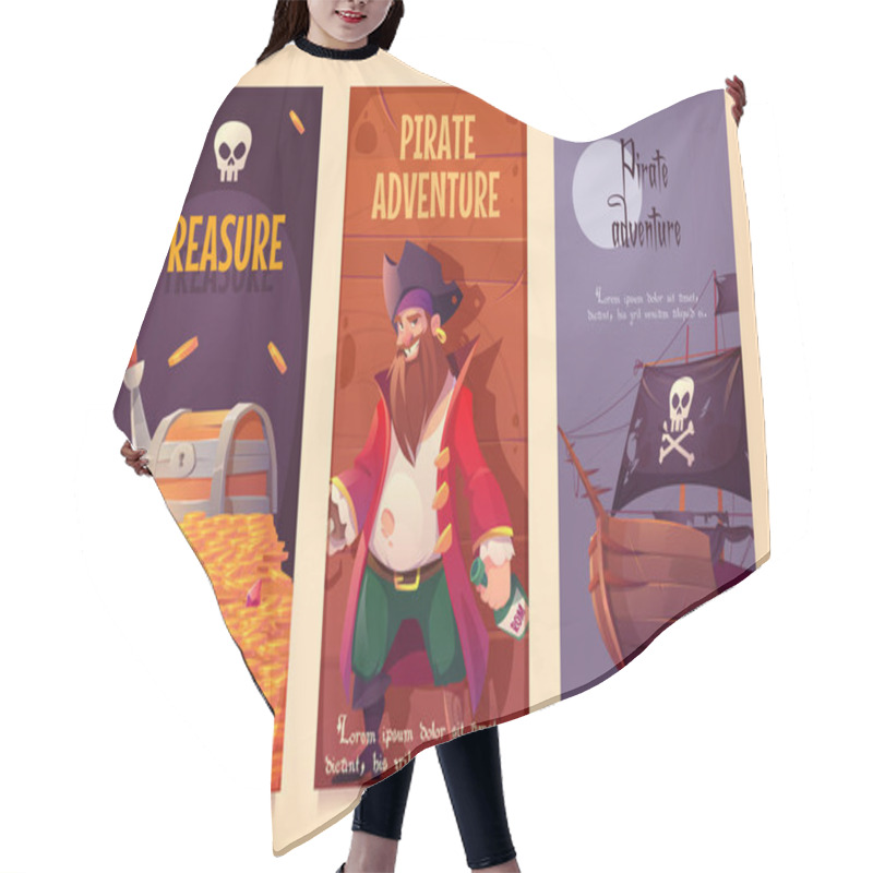 Personality  Pirate Adventure Vertical Banners Or Posters Set Hair Cutting Cape