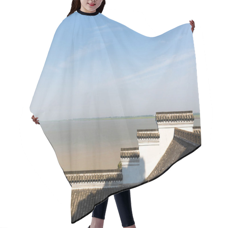 Personality  Dongting Lake Landscape Hair Cutting Cape