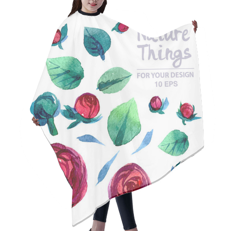 Personality  Floral Collection Of Painted Roses Hair Cutting Cape