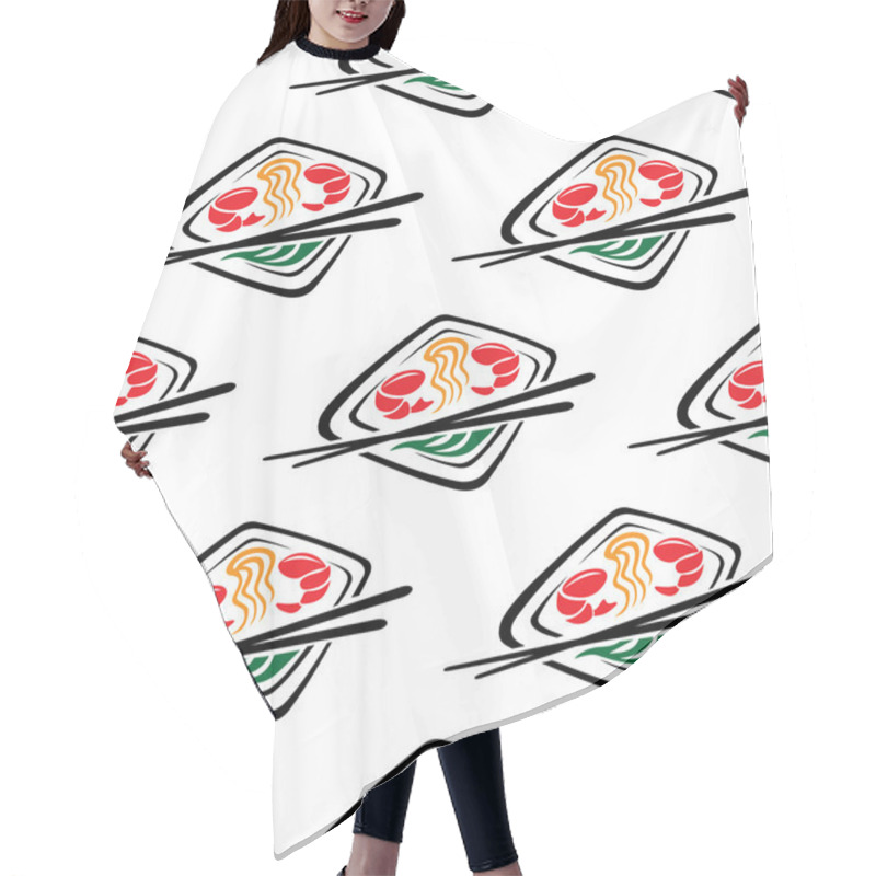 Personality  Japanese Seafood Cuisine Seamless Pattern Hair Cutting Cape