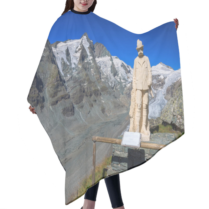 Personality  View Of Grossglockner Mountain And Emperor Franz Josef Statue In The Foreground Hair Cutting Cape