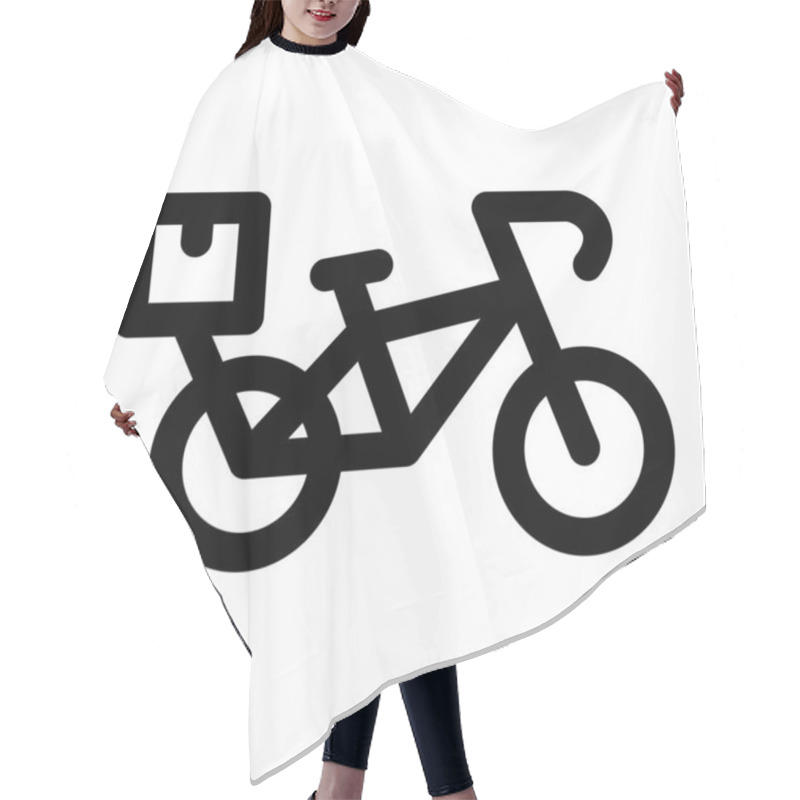 Personality  Bicycle Courier Icon In Line Style With Editable Strokes. Eco-friendly Delivery Icon With Editable Strokes Hair Cutting Cape