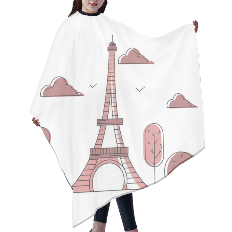 Personality  France Design Template. Vector Illustration. Hair Cutting Cape