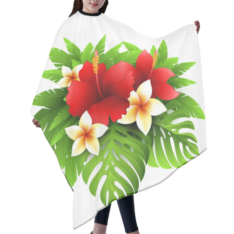 Personality  Tropical Plants And Flowers Hair Cutting Cape