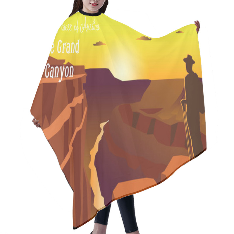 Personality  Amazing Vector Illustration. Grand Canyon National Park.  Hair Cutting Cape