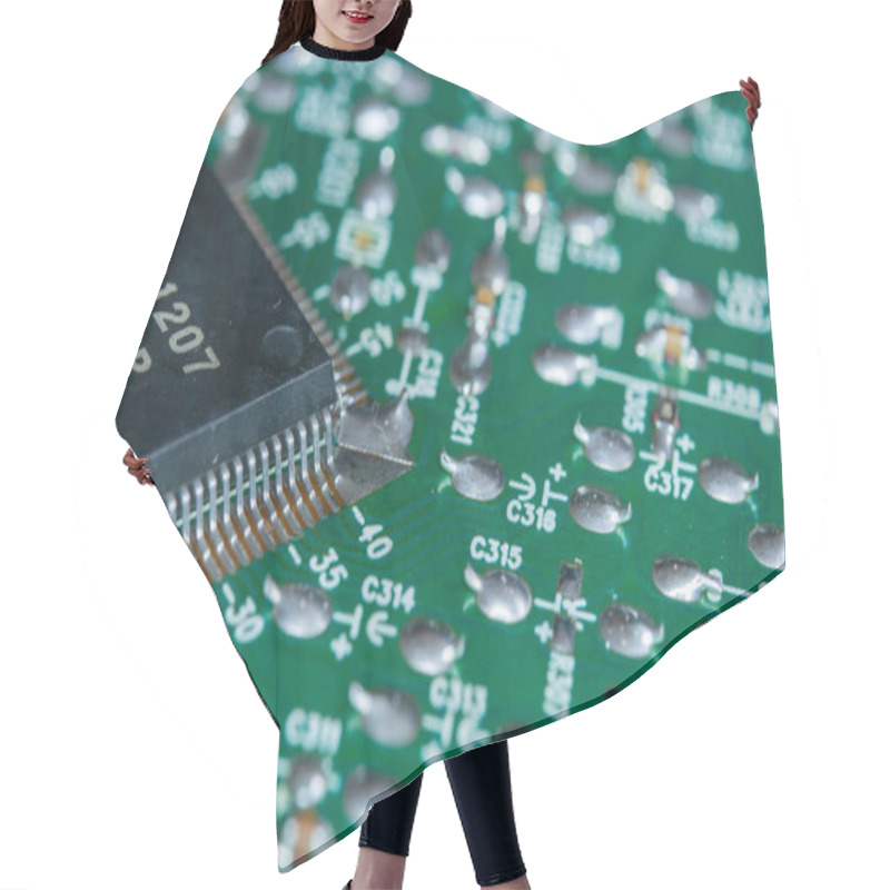 Personality  Close Up Of Printed Circuit Board Hair Cutting Cape