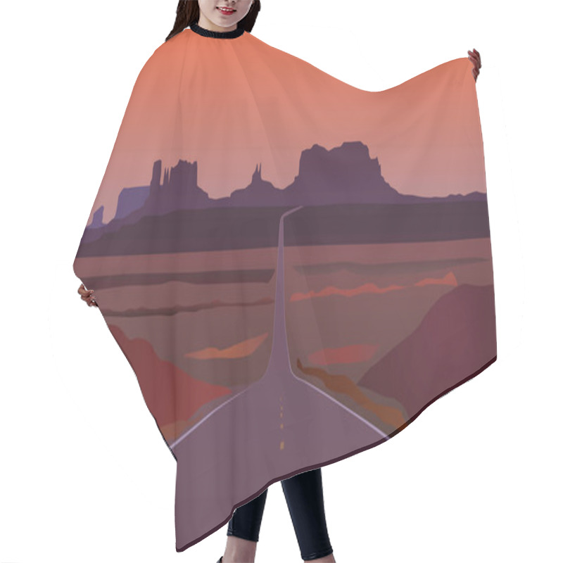 Personality  Arizona Road Landscape Vector Eps 10 Hair Cutting Cape