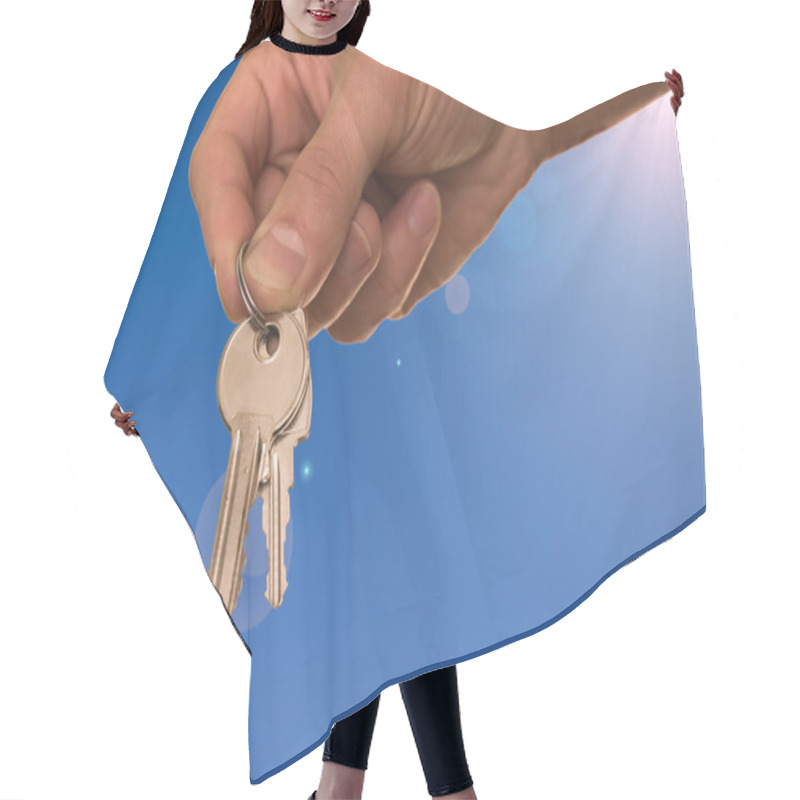 Personality  Keys And Hand Hair Cutting Cape