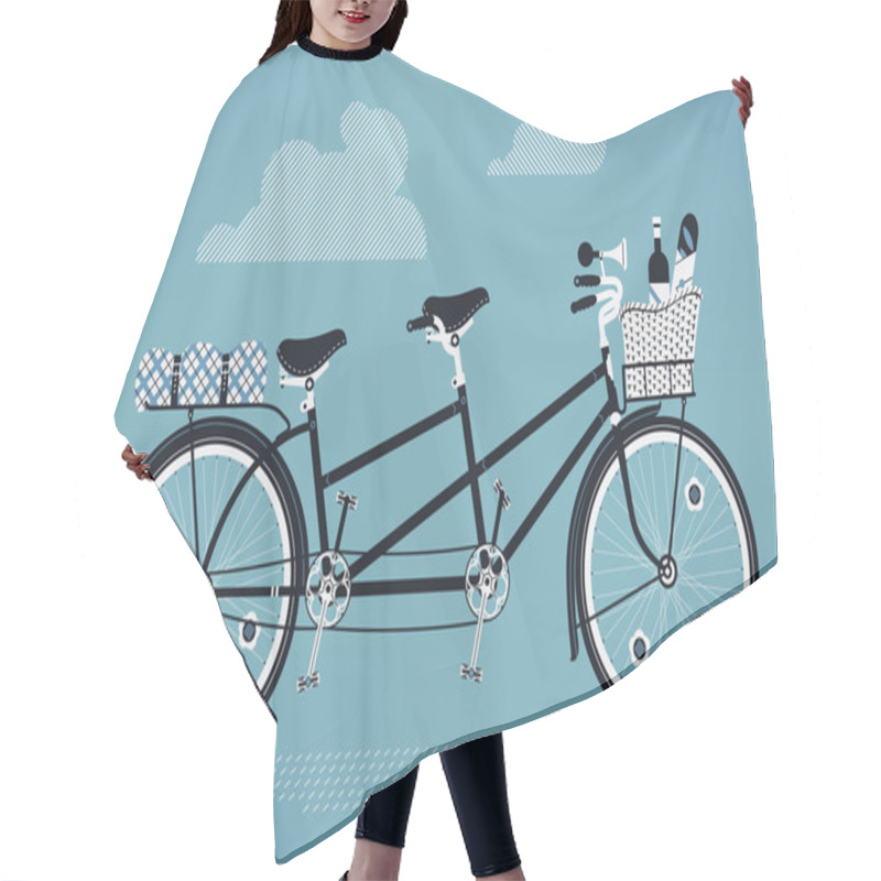 Personality  Old Fashioned Tandem Bike Hair Cutting Cape