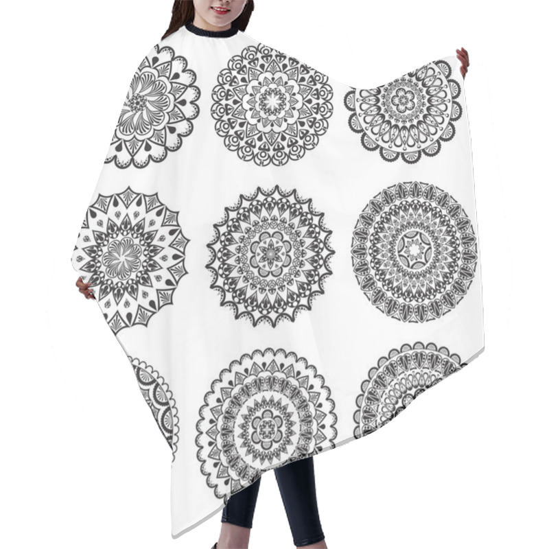 Personality  A Set Of Beautiful Mandalas And Lace Circles Hair Cutting Cape