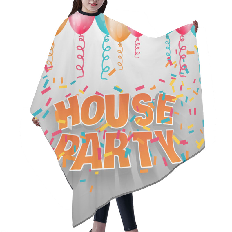 Personality  House Party Card Invitation.   Hair Cutting Cape