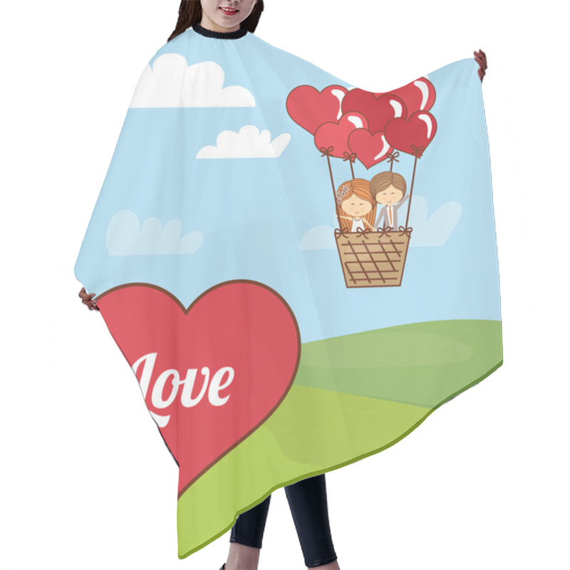 Personality  Love Icon Design Hair Cutting Cape