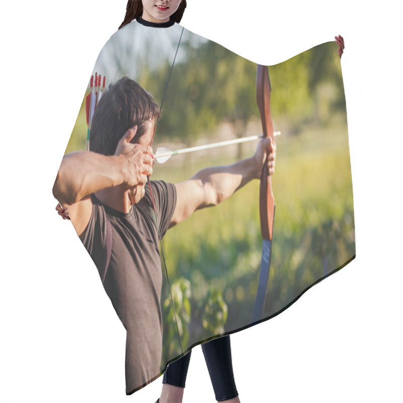 Personality  Young Archer Training With The Bow Hair Cutting Cape