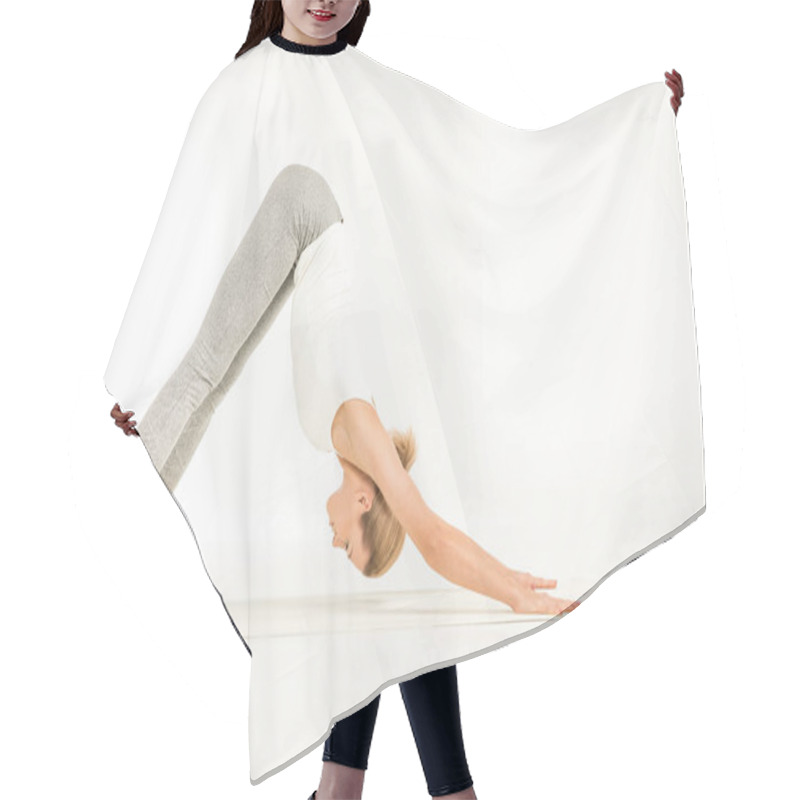 Personality  Woman Practicing Yoga Hair Cutting Cape