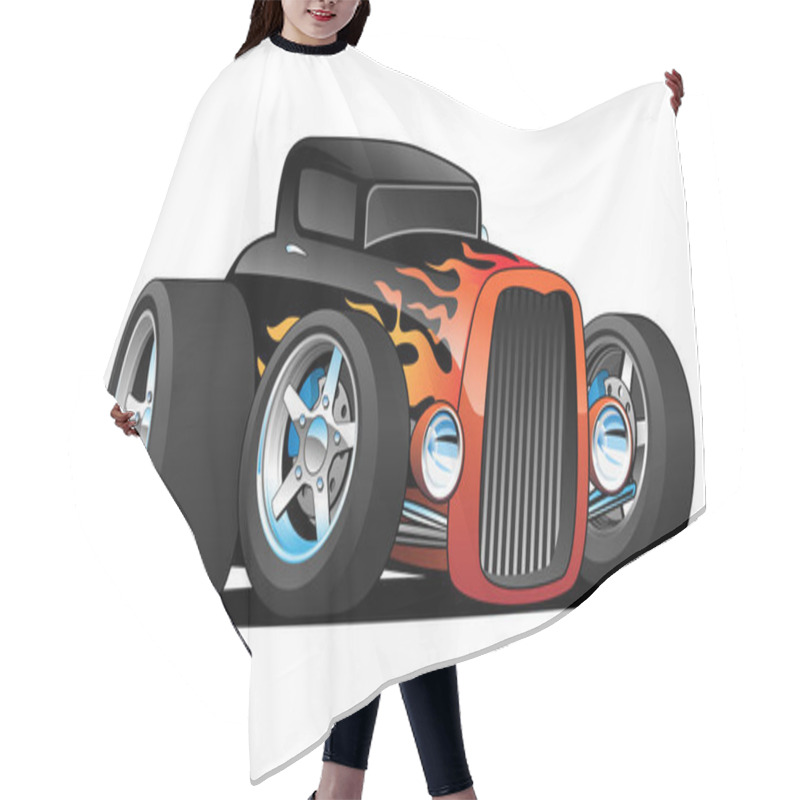 Personality  Hot Rod Classic Coupe Custom Car Cartoon Vector Illustration  Hair Cutting Cape