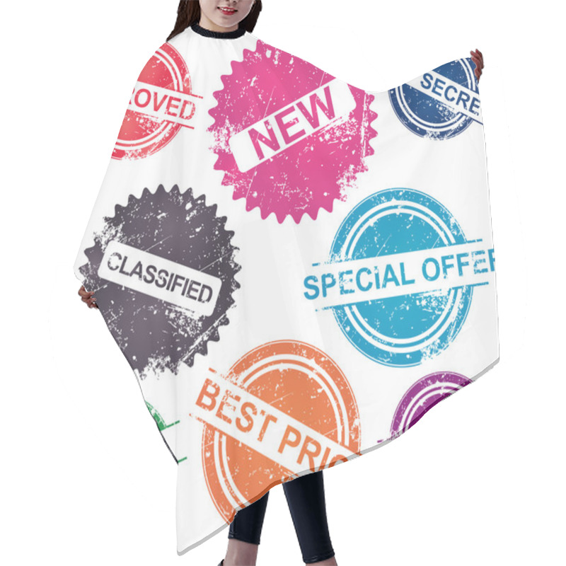 Personality  Grunge Stamps Hair Cutting Cape