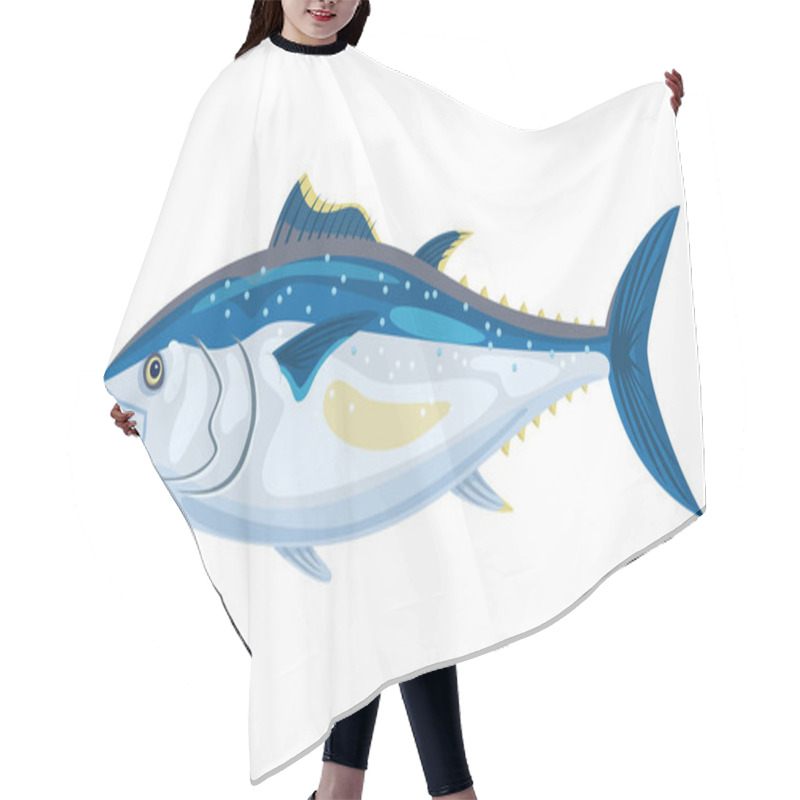 Personality  Yellowfin Tuna On White Background, Seafood. Vector Illustration. Hair Cutting Cape