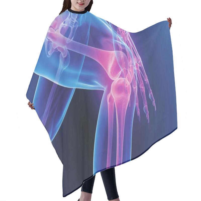 Personality  A Vibrant And Detailed Illustration Showcasing The Human Knee Joint Anatomy, Highlighting Its Ligaments, Tendons, And Overall Structure For Educational Purposes. Hair Cutting Cape