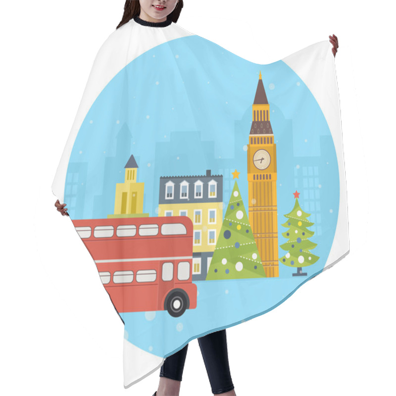 Personality  Cute Invitation Card With Winter City Hair Cutting Cape